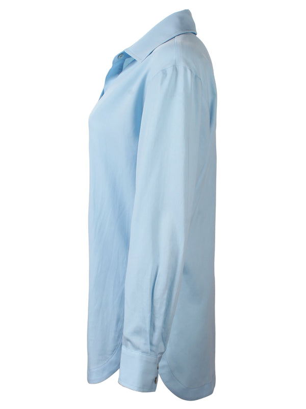 Finley Boyfriend Shirt Rose Red Cotton Voile Blouse With An Oversize "boyfriend" Shape