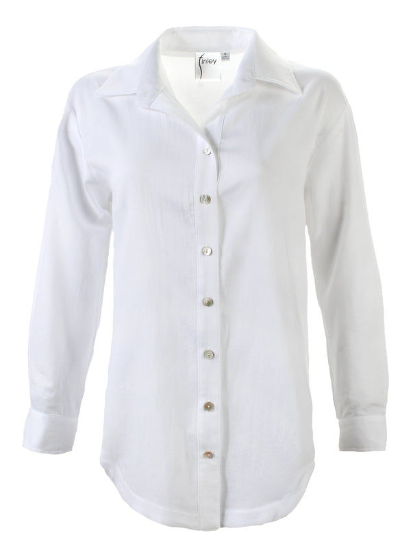 Finley Boyfriend Shirt White Cotton Voile Boyfriend Shirt With An Oversize Shape