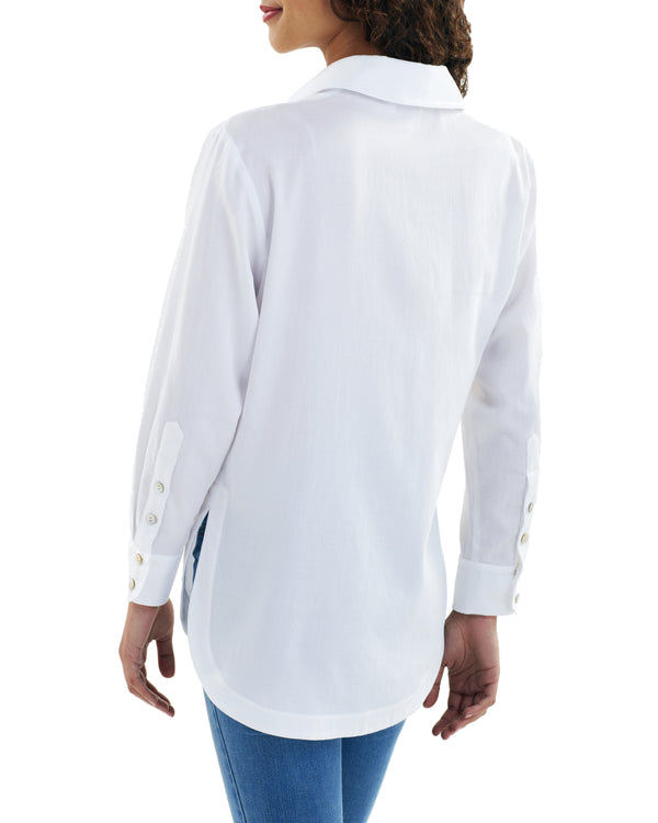 Finley Boyfriend Shirt White Cotton Voile Boyfriend Shirt With An Oversize Shape