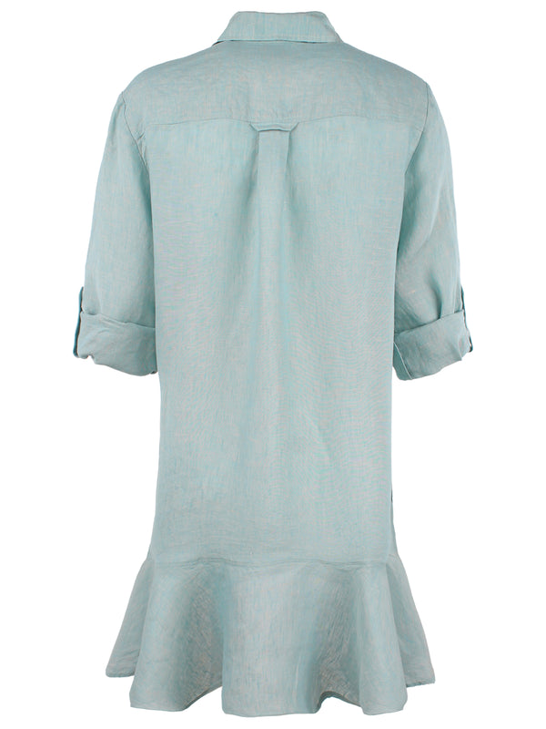 Finley Drop Waist Float Linen Shirt Dress With A Shift Silhouette And Relaxed Contour