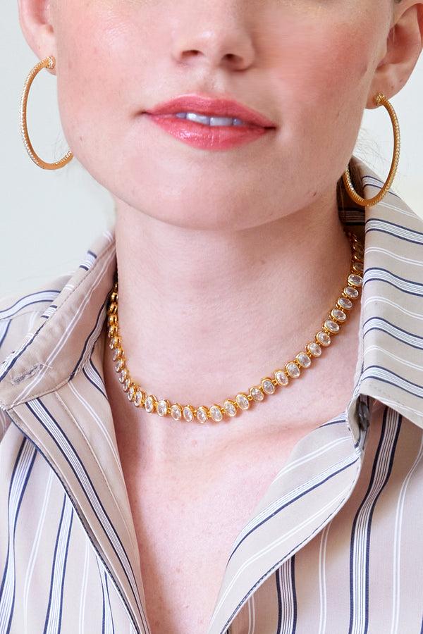 Finley Oval Tennis Necklace By Accessory Concierge