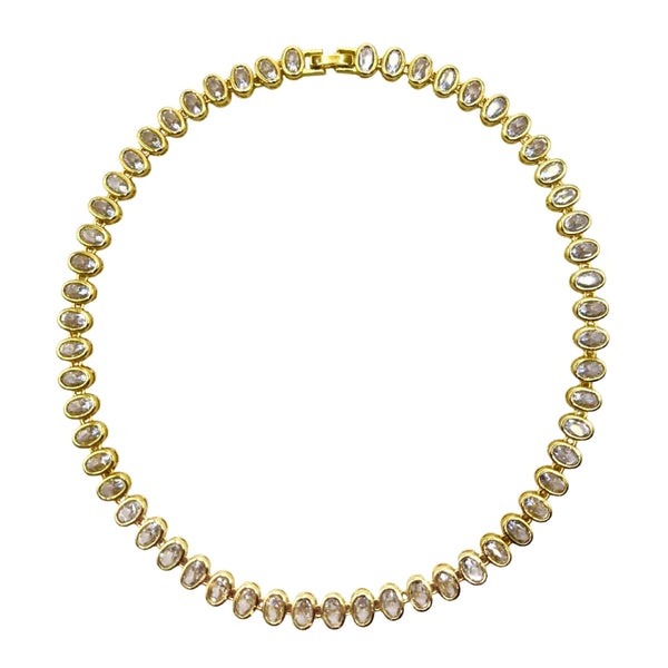 finley Oval Tennis Necklace by Accessory Concierge