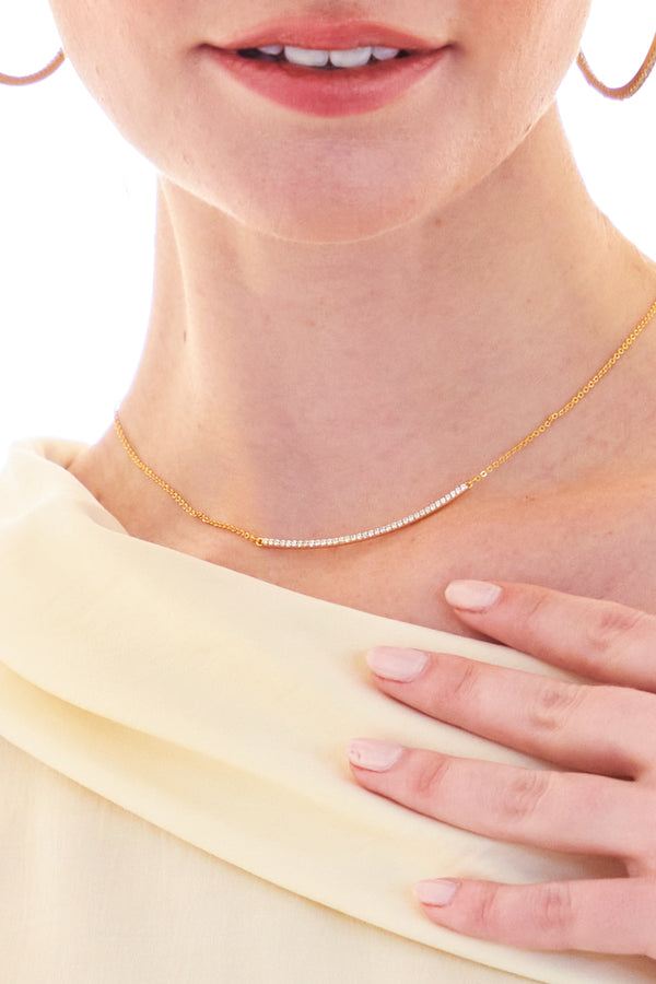 Finley Pave Bar Necklace By Accessory Concierge