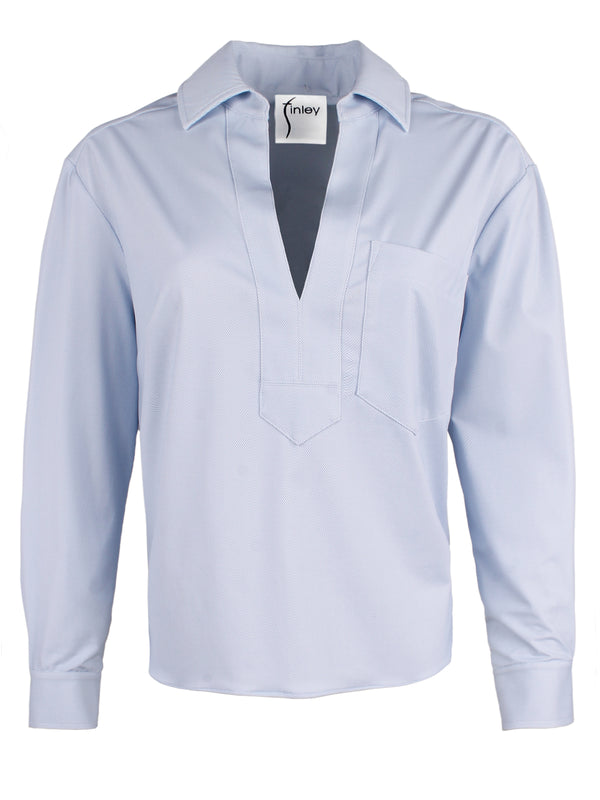 Finley Joni Popover Shirt With A Front Pocket In A Soft 4-way Stretch Knit