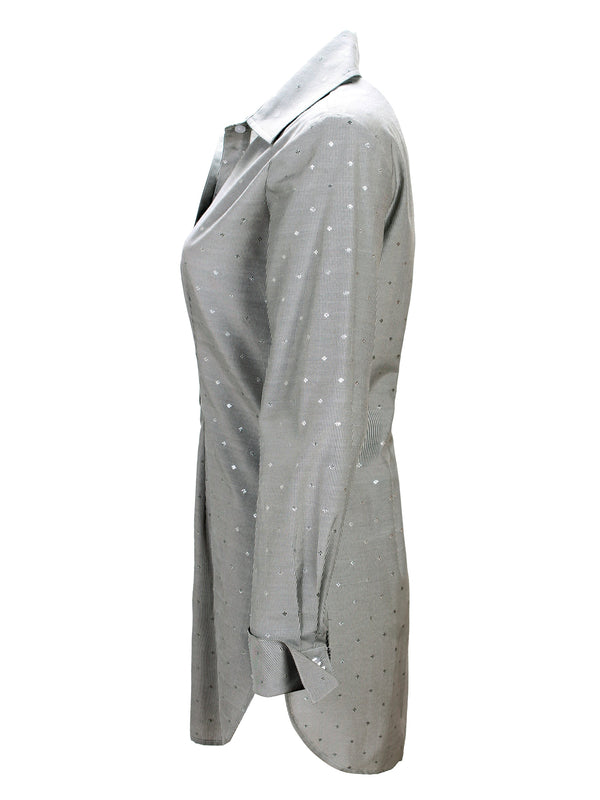 Finley Kaylynn White Tunic Blouse With A Semi-fitted Shape And Turnback Cuffs