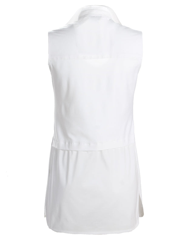 Finley Layering Tank Sleeveless White Layering Blouse With A Tailored Tunic Shape
