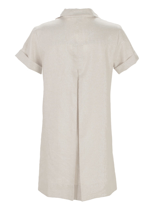 Finley Marcia Washed Linen Blush Pink Designer Shirt Dress With A Relaxed Shape
