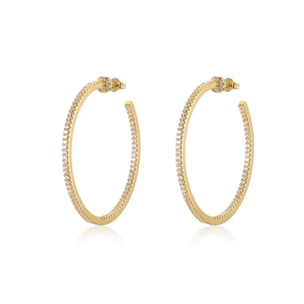finley Perfect Pave Hoop Earrings by Accessory Concierge