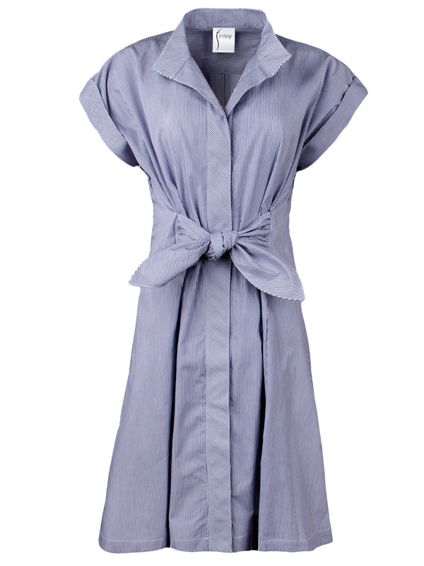 Finley Rocky Navy And White Print Tie Front Dress With Fit-and-flare Shape