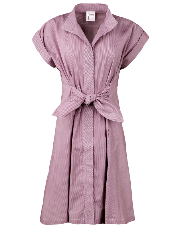 finley Rocky Red and white stripe tie front dress with fit-and-flare shape