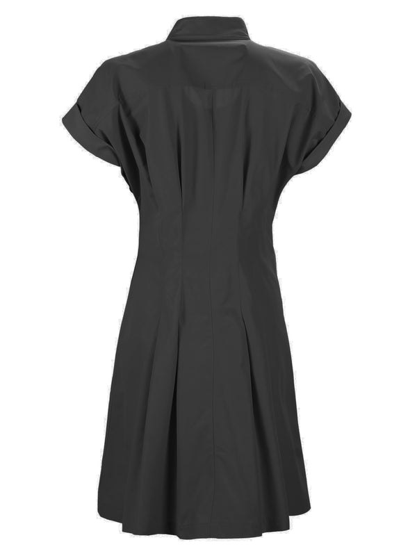 Finley Short Rocky Black Cotton/poly Tie Front Shirt Dress With Fit-and-flare Shape