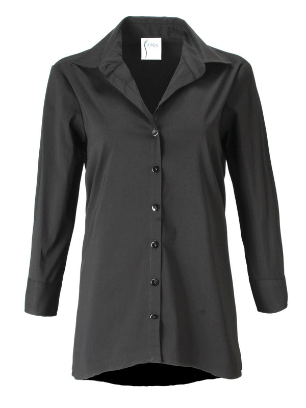 Finley Trapeze Top Black Tunic Top With A Relaxed A-line Shape