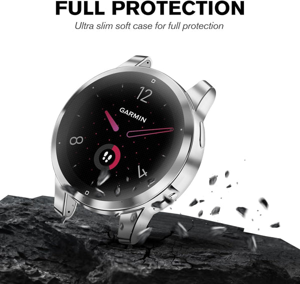 Fintie [3 Pack] Garmin Vivoactive 4S/Venu 2S Screen Protector Case With Soft TPU Plated Bumper | Fintie