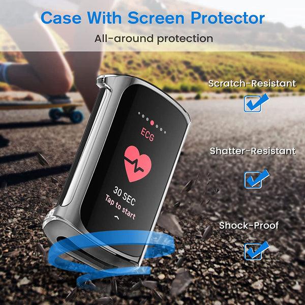 Fintie [4-Pack] Fitbit Charge 6/ Charge 5 Case Full-Around Screen Protector | Fintie