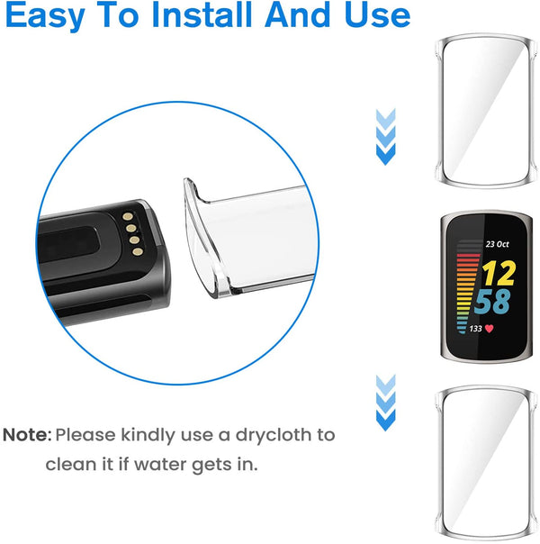 Fintie [4-Pack] Fitbit Charge 6/ Charge 5 Case Full-Around Screen Protector | Fintie