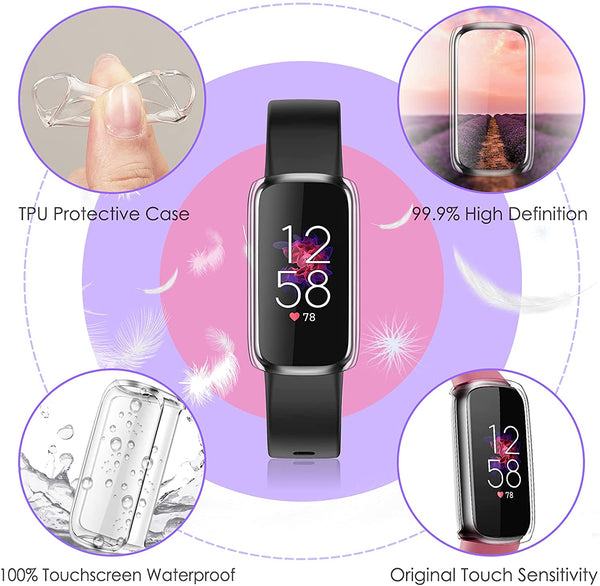 Fintie [4 Pack] Fitbit Luxe Screen Protector Case Bumper Cover | Fintie