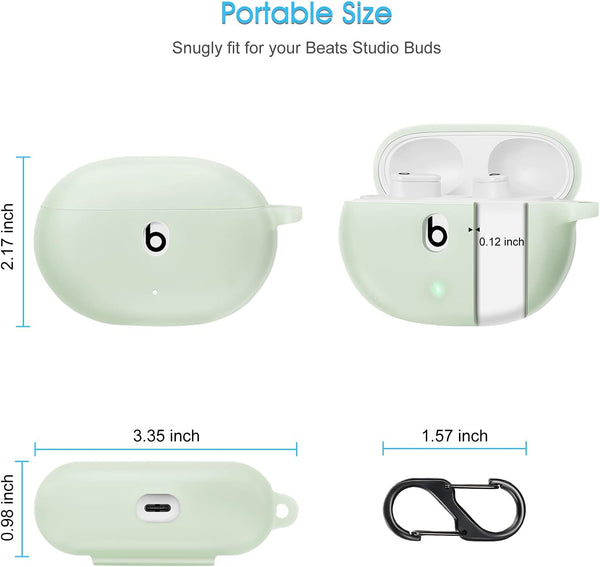 Fintie Beats Studio Buds + (2023) / Beats Studio Buds (2021) Silicone Cover With Keychain Carabiner | Fintie