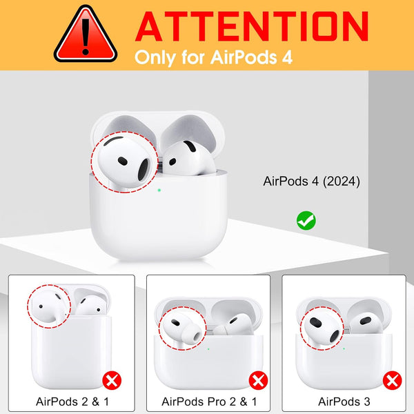 Fintie Fintie Clear Case Cover For AirPods 4th Generation W/Keychain Carabiner Support Wireless Charging