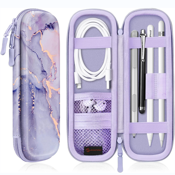 fintie Fintie Holder Case for Apple Pencil Pro / Apple Pencil (USB-C) & Apple Pencil (1st / 2nd Generation) PU Leather Protective Carrying Bag Sleeve Compatible with Apple Pen USB Cable Samsung Stylus