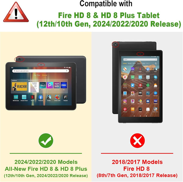 Fintie Fire HD 8 / Fire HD 8 Plus (12th/10th Gen 2024/2022/2020) Slim Trifold Case | Fintie