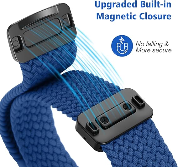 Fintie Fitbit Charge 6/5 Soft Woven Nylon Sport Strap Magnetic Braided Stretchy Band | Fintie