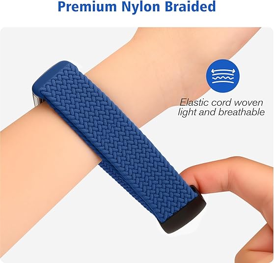 Fintie Fitbit Charge 6/5 Soft Woven Nylon Sport Strap Magnetic Braided Stretchy Band | Fintie