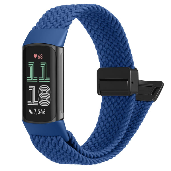 Fintie Fitbit Charge 6/5 Soft Woven Nylon Sport Strap Magnetic Braided Stretchy Band | Fintie