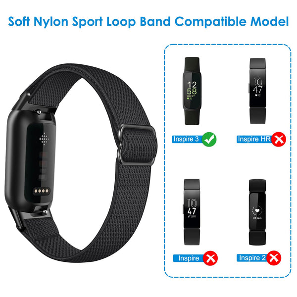 Fintie Fitbit Inspire 3 Elastic Nylon Loop Band Breathable Replacement Strap | Fintie