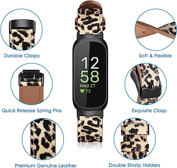 Fintie Fitbit Inspire 3 Genuine Leather Band | Fintie