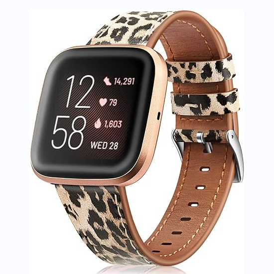 fintie Fitbit Versa 2/Versa/Versa Lite Genuine Leather Band | Fintie