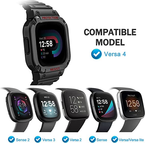 Fintie Fitbit Versa 4/3/2/1 Fitbit Sense 2/1 Sports Band With Bumper Cover | Fintie