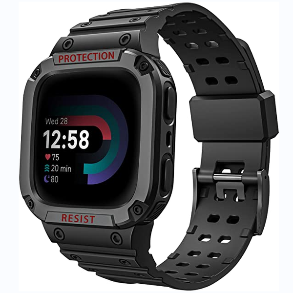 fintie Fitbit Versa 4/3/2/1 Fitbit Sense 2/1 Sports Band with Bumper Cover | Fintie
