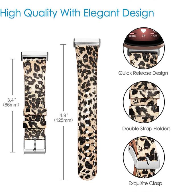 Fintie Fitbit Versa 4/Fitbit Versa 3/Fitbit Sense Genuine Leather Band | Fintie