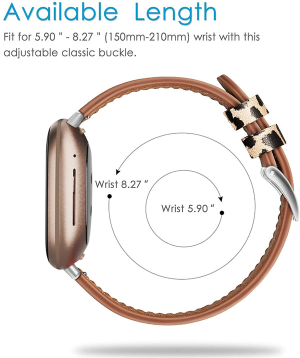 Fintie Fitbit Versa 4/Fitbit Versa 3/Fitbit Sense Genuine Leather Band | Fintie
