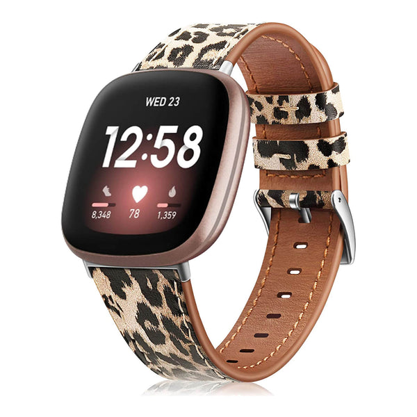 fintie Fitbit Versa 4/Fitbit Versa 3/Fitbit Sense Genuine Leather Band | Fintie