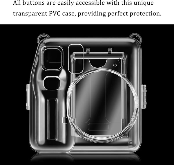 Fintie Fujifilm Instax Mini SE Instant Camera Protective Clear Case HardShell Cover With Upgraded Film Pocket | Fintie
