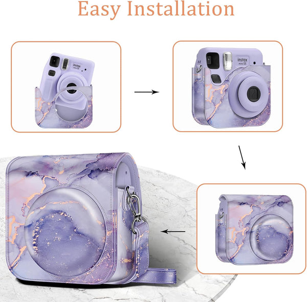 Fintie Fujifilm Instax Mini SE Instant Camera Protective Case Vegan Leather Camera Bag | Fintie