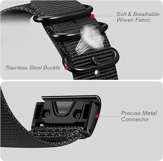 Fintie Garmin Fenix 7/Fenix 6/Fenix 5 Soft Woven Nylon Sports Strap | Fintie
