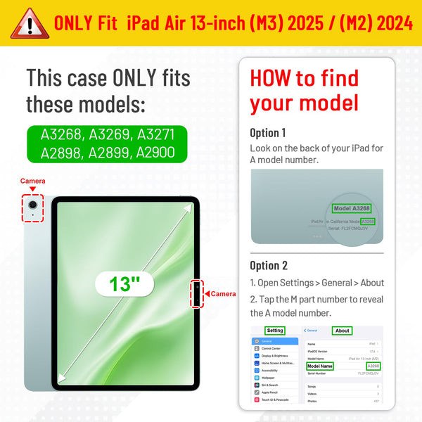 Fintie Glittering Slim Case For IPad Air 13 (M3/M2 Chip) W/Clear Back And Pencil Holder | Fintie