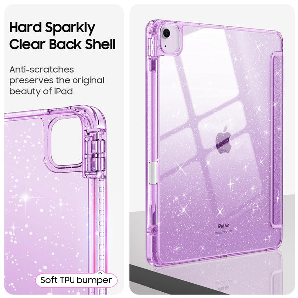 Fintie Glittering Slim Case For IPad Air 13 (M3/M2 Chip) W/Clear Back And Pencil Holder | Fintie
