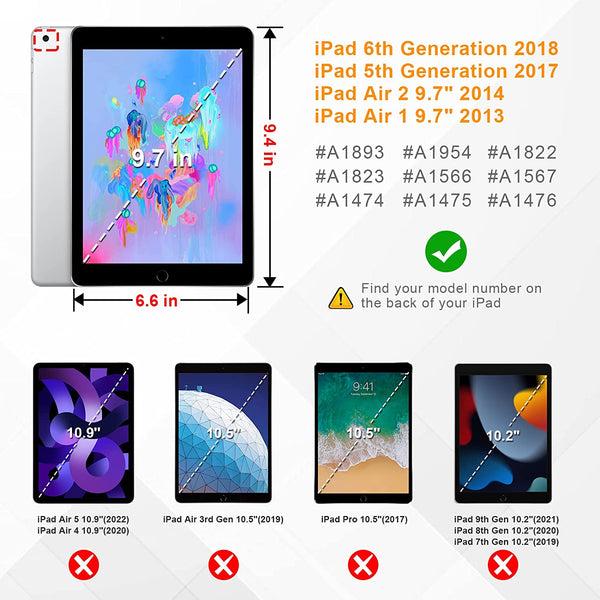 Fintie IPad 6th/5th Gen (2018/2017) IPad Air 2nd/1st Gen Hybrid Slim Clear Back Case | Fintie