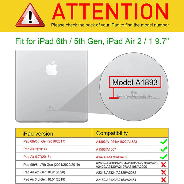 Fintie IPad 6th/5th Gen IPad Air 2/1 360-Degree Swiveling Case | Fintie
