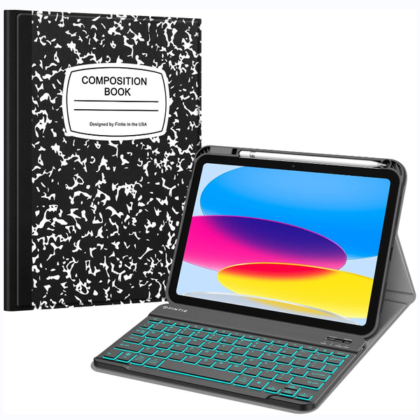 fintie iPad A16 11-inch (2025)/iPad 10th Gen (2022) Backlit Keyboard Case w/ Pencil Holder | Fintie
