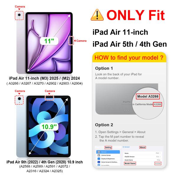 Fintie IPad Air 11" (M3 Chip 2025 M2 Chip 2024) IPad Air 5th/4th Generation (10.9") Hybrid Slim Case With Transparent Clear Back | Fintie