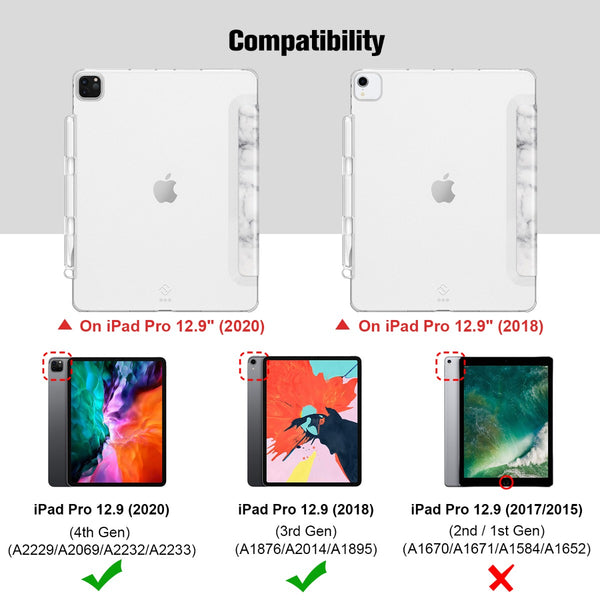 Fintie IPad Pro 12.9" 4th/3rd Gen Translucent Frosted Back Case | CaseBot