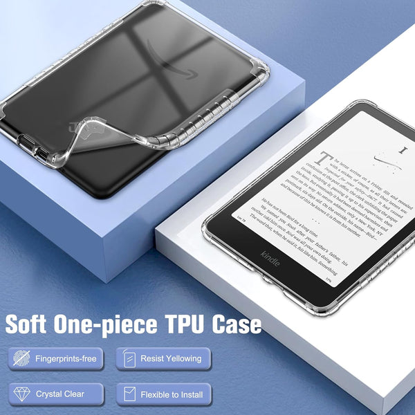 Fintie Kindle Colorsoft / Kindle Paperwhite 7" 2024 Clear Back Cover [Soft TPU] | Fintie