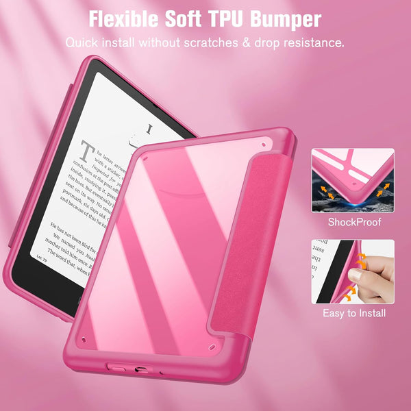 Fintie Kindle Colorsoft / Kindle Paperwhite 7" 2024 Hybrid Slim Case With Clear Back | Fintie