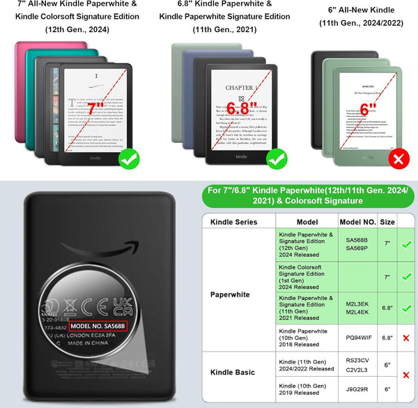 Fintie Kindle Paperwhite 7" (12th Gen)/Kindle Colorsoft Case With Kickstand & Handstrap | Fintie