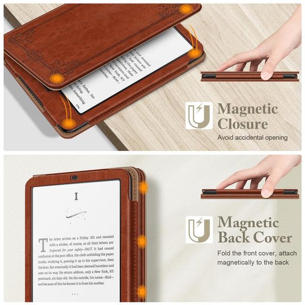 Fintie Kindle Paperwhite/Kindle Colorsoft 7" (12th Gen 2024) Vegan Leather Sleeve Case With Stand And Handstrap | Fintie