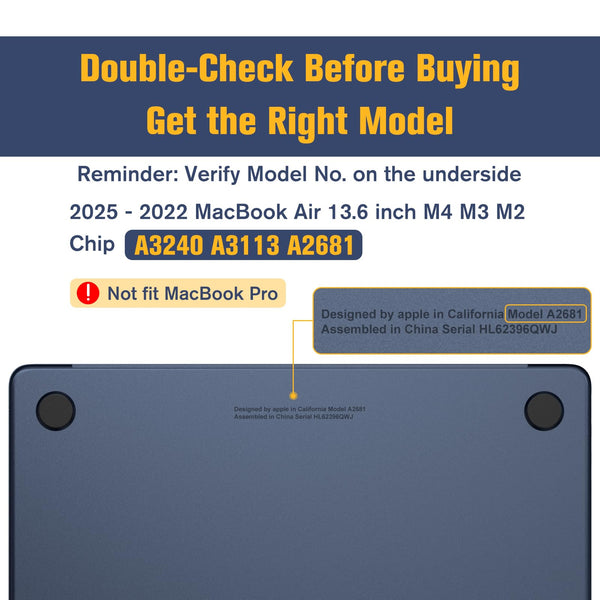 Fintie MacBook Air 13.6" M4/M3/M2 Chip (2025/2024/2022) Slim Matte Case | Fintie